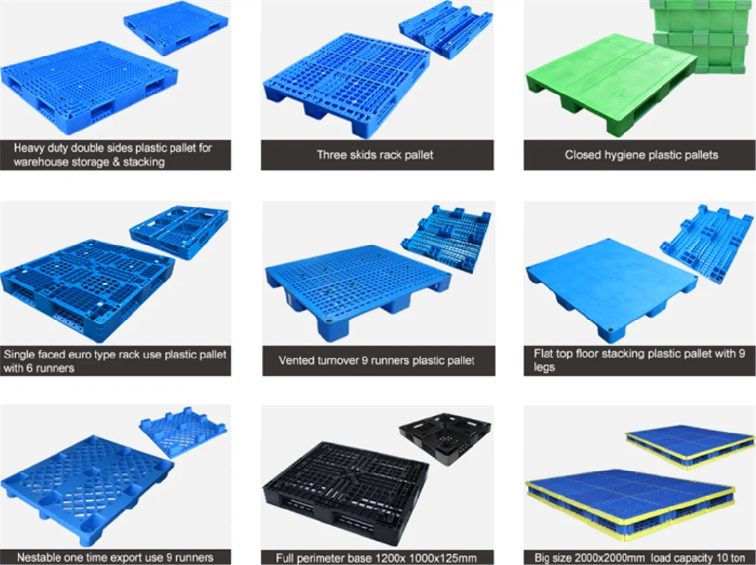 Wholesale Cheap Blue 4 Way Entry Vented Flooring Use Mesh HDPE Material Warehouse Steel Reinforced Euro Plastic Pallet with Best Price